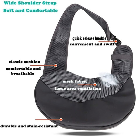 Pet Sling, Pet Dog Sling Carrier Adjustable Dog Satchel Carrier BagSz S | NWOT - Picture 6 of 10
